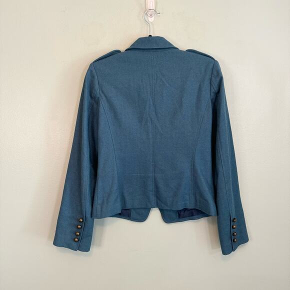 Yumi Mazao Jacket Womens 38 M Wool Career Military Business 2 Button Blazer Blue - Picture 2 of 10